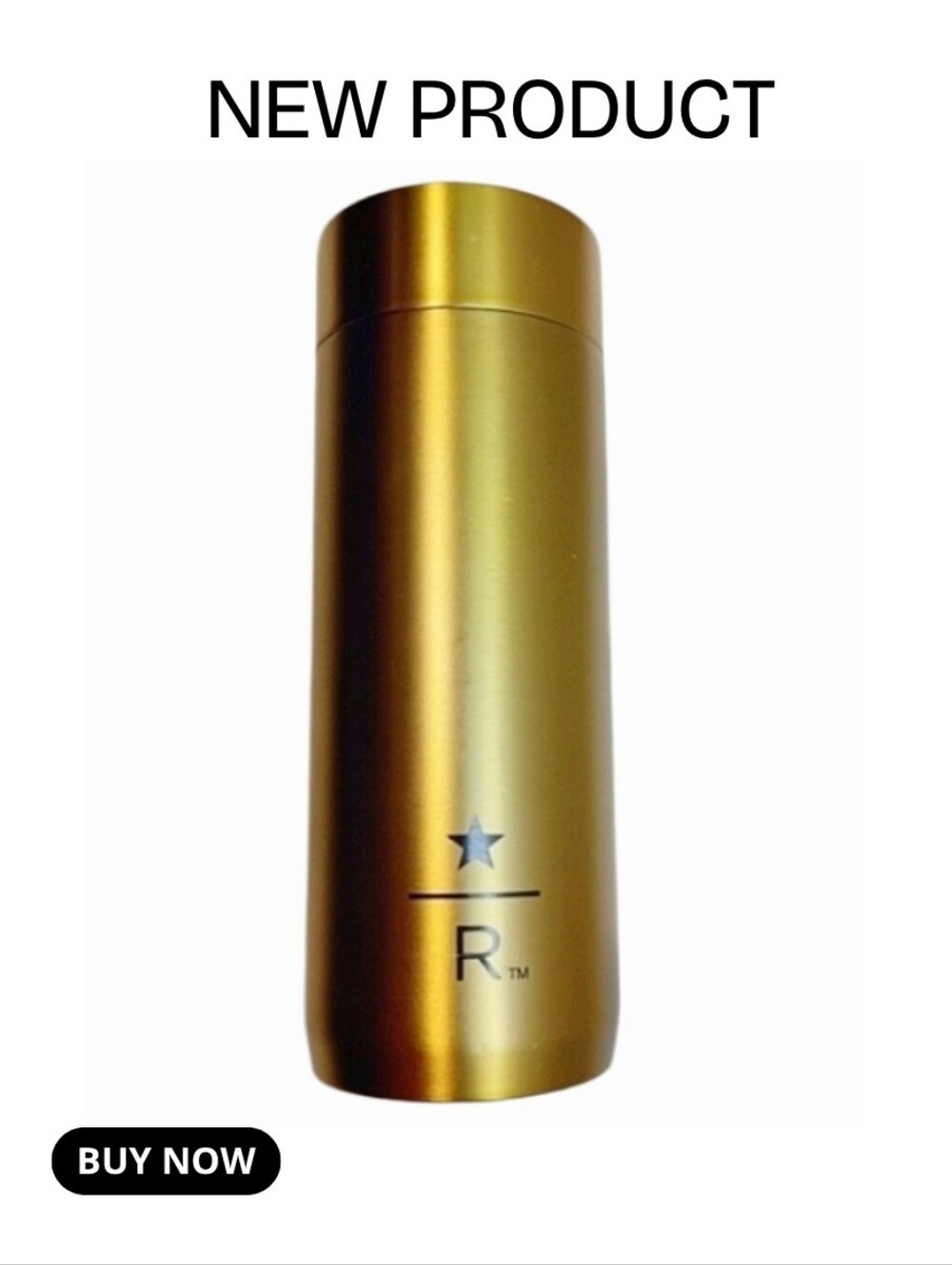 NEW Starbucks Reserve Stainless Steel Gold Porcelain Insulated Travel Mug